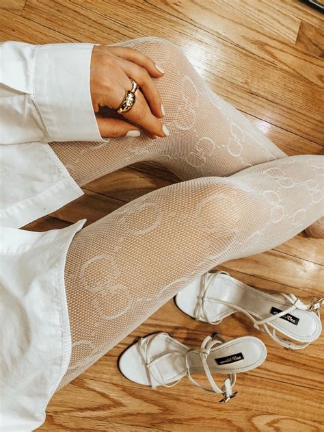 white gucci stockings|distressed stockings gucci.